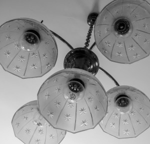 Original lighting fixtures at Pond Spring (photo by Marjorie Kaufman)