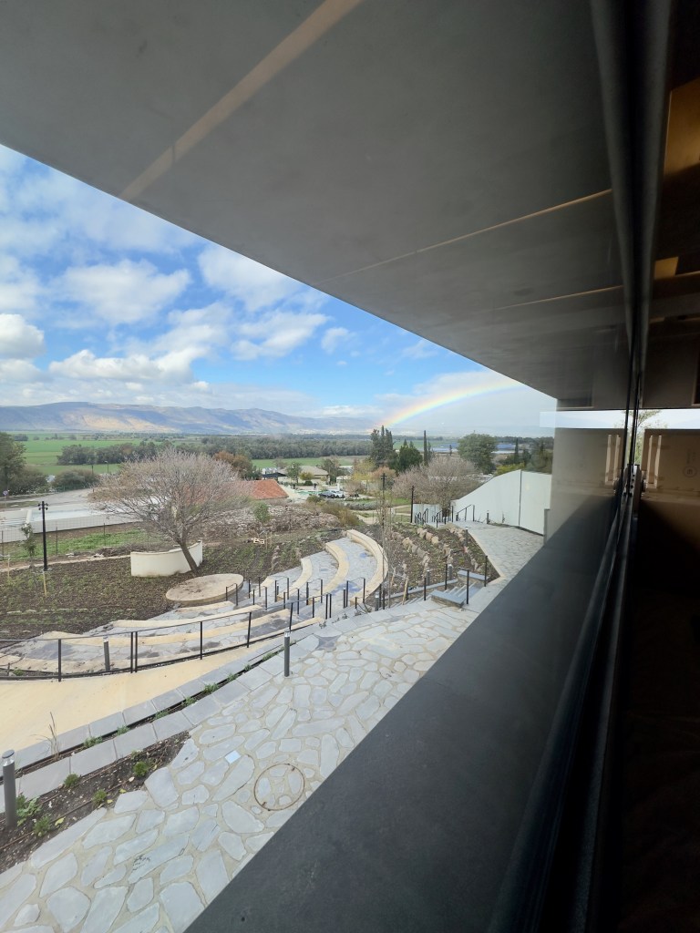 Amphitheater and rainbow view from restaurant